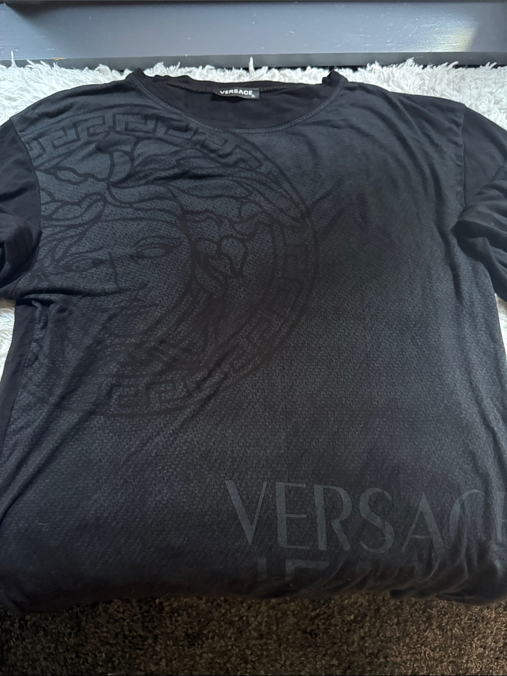 Versace Black Short Sleeve Medusa Logo Tee